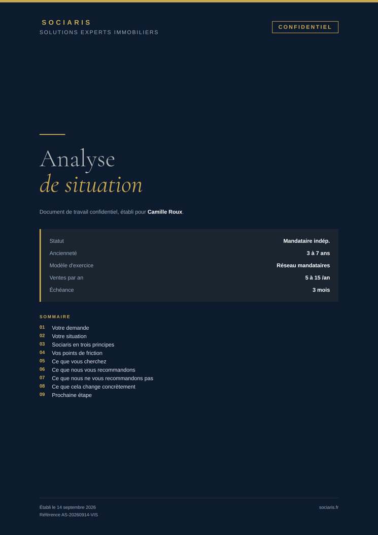 Rapport d'analyse de situation Sociaris